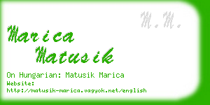 marica matusik business card